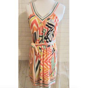 NEW BCBGMaxAzria xs Colorful Rainbow ZigZag Dress